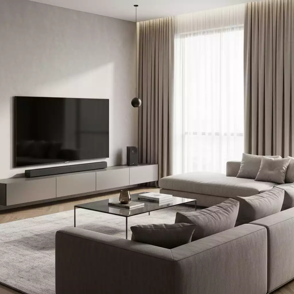 Samsung TV and soundbar connection example with HDMI ARC