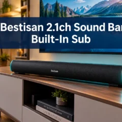 Bestisan 2.1ch Sound Bar with Built in Subwoofer