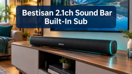 Bestisan 2.1ch Sound Bar with Built in Subwoofer